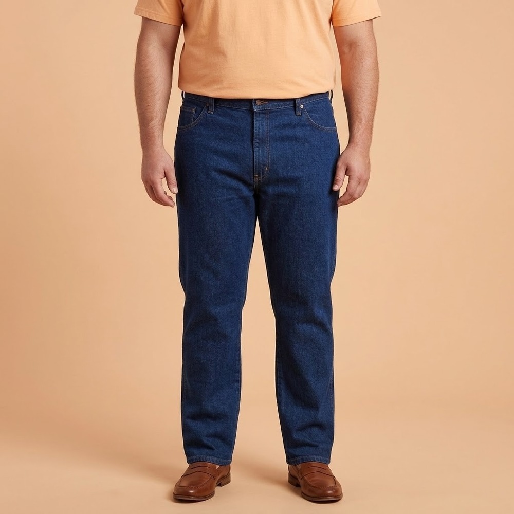 Rustler 1087619PW Regular Fit Jeans Mens 40x30 Dark Wash Blue Cotton
